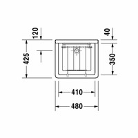 Uitstortgootsteen Duravit Keramiek Zonder Overloop 48x42.5cm Wit