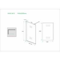 Wiesbaden inloopdouche + muurprofiel 1400x2000 8mm NANO glas