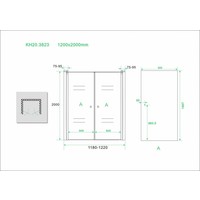 Wiesbaden dubbele pendeldeur in nis 1200x2000 6mm NANO glas