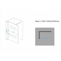 Wiesbaden inloopdouche+muurprofiel 1200x2000 10mm NANO geheel matglas