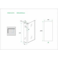 Wiesbaden Wiesbaden zijwand+hoekprof. 350x2000 10mm NANO voll.matglas