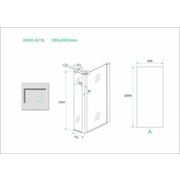 Wiesbaden Wiesbaden zijwand+hoekprof. 350x2000 10mm NANO voll.matglas