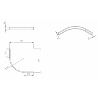 Wiesbaden voorzetpaneel + poten 10 cm Hoog tbv 1/4 r.douchebak acryl 90x90 wit