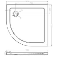 Wiesbaden luxe douchebak SMC 1/4 rond 900x900x40 inbouw wit