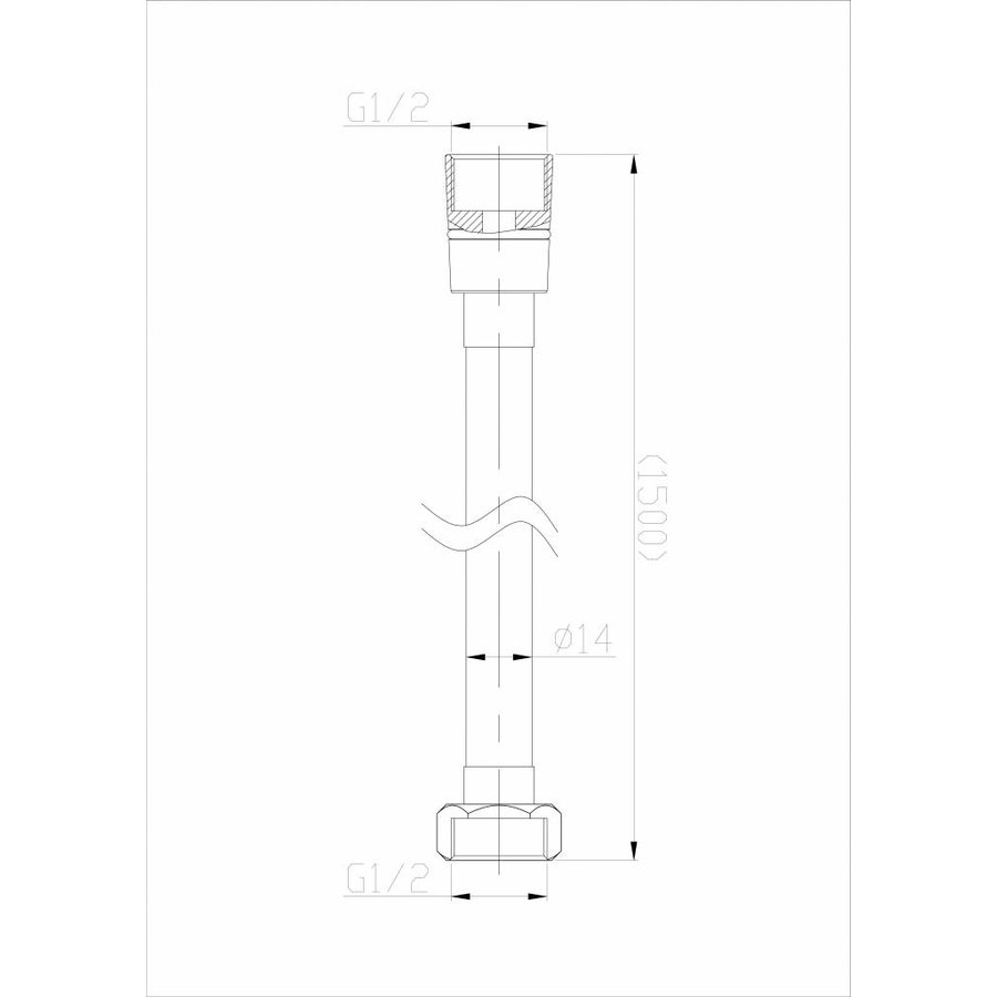 Wiesbaden 304-RVS doucheslang 150cm