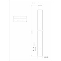 Wiesbaden 304-rechte douchearm vierk.muurbevestiging 41 cm RVS