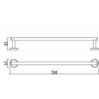 Wiesbaden 304-handdoekrek enkel 60cm RVS