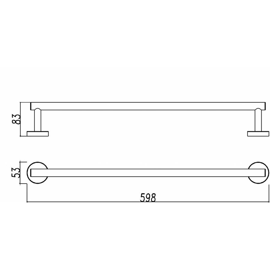 Wiesbaden 304-handdoekrek enkel 60cm RVS