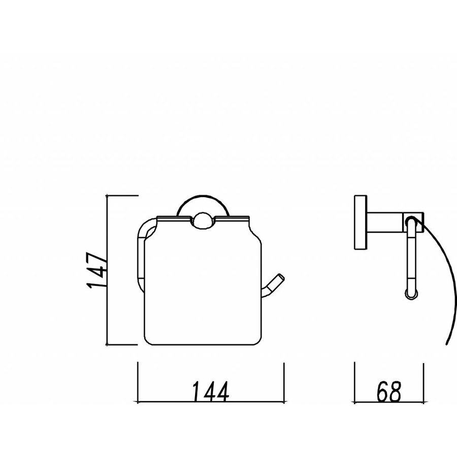 Wiesbaden 304-toiletrolhouder + klep RVS