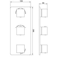 Wiesbaden Rombo afbouwdeel therm. 3 weg chroom