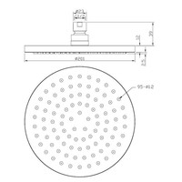 Wiesbaden luxe mess.hoofddouche rond 200mmx12mm mat-zwart