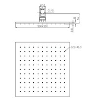 Wiesbaden luxe mess.hoofddouche vierkant 300mmx8mm mat-zwart