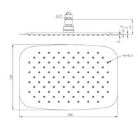 Wiesbaden UFO ovale hoofddouche 300x200x2 geborsteld staal