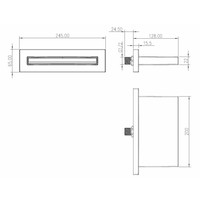 Wiesbaden ABS waterval bad-uitloop 200x22 chroom