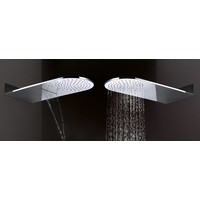 Wiesbaden luxe wand-hoofddouche+waterval 25x60 chroom