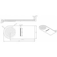 Wiesbaden luxe wand-hoofddouche+waterval 25x60 chroom