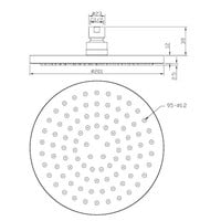 Wiesbaden luxe mess.hoofddouche rond 200mmx12mm chroom