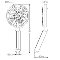 Wiesbaden Triton verstelbare handdouche 10cm chr.