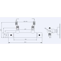 Wiesbaden Rio Therm.douchekraan 12cm geb.staal