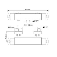 Wiesbaden Cool Touch Cross douchethermostaat chroom