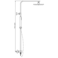 Wiesbaden Rombo douche-opbouwset + therm, kraan chroom