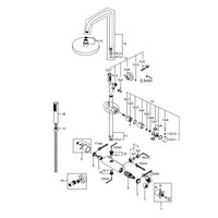 Wiesbaden Cross douche-opbouwset + therm. mengkraan chroom