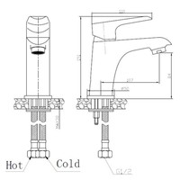 Wiesbaden Tarma ��nhendel-wastafelmengkraan laag chroom