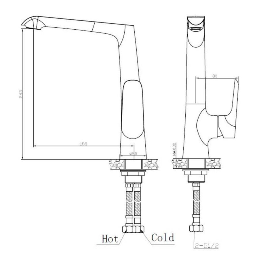 Wiesbaden Tarma ��nhendel-keukenmengkraan chroom