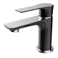 Wiesbaden Casma ��nhendel-wastafelmengkraan laag zwart/chroom