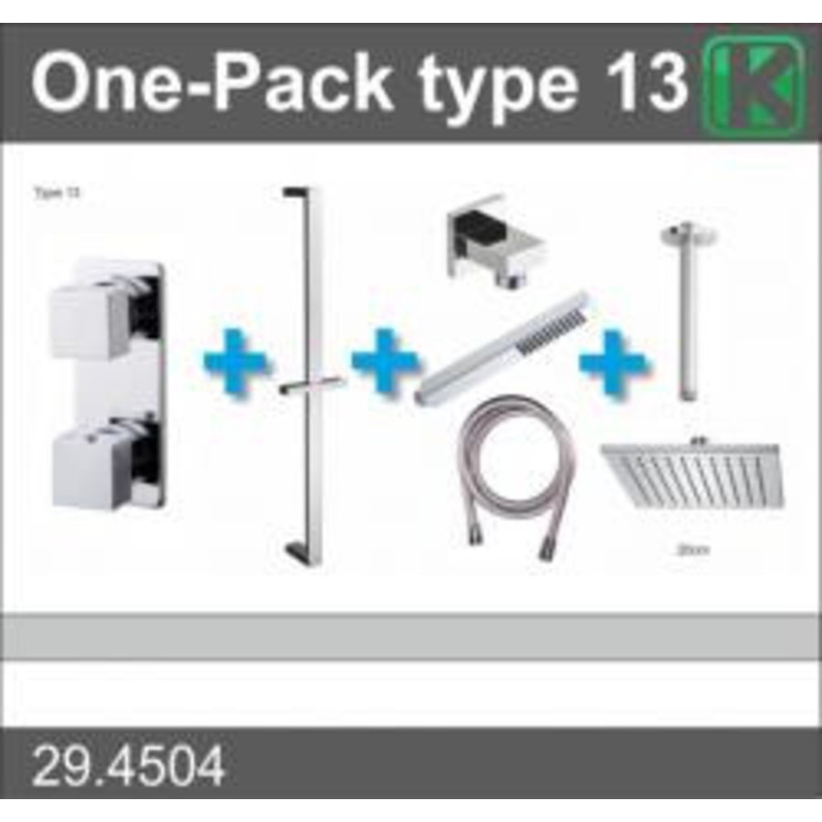 Wiesbaden one-pack inbouwthermostaatset type 13 (20cm)