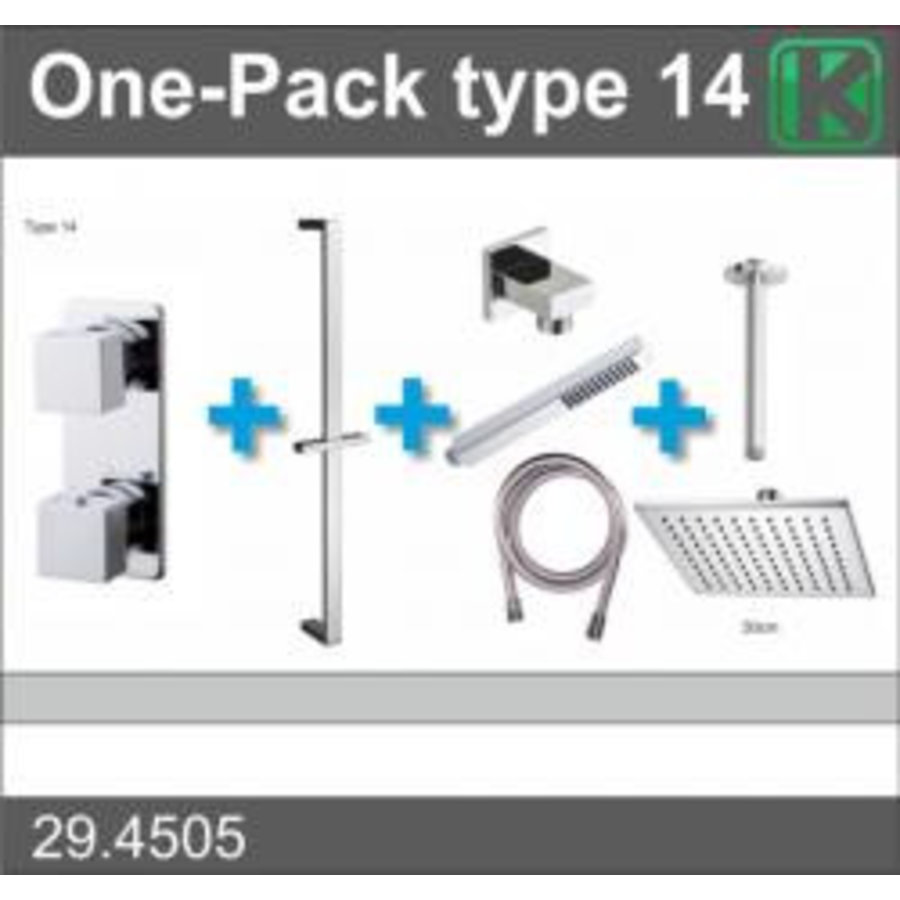 Wiesbaden one-pack inbouwthermostaatset type 14 (30cm)