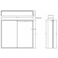 Wiesbaden Quatro spiegelkast +verlichting 80x70x13