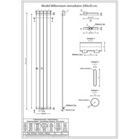 Wiesbaden Millennium sierradiator 200x30 652 watt wit