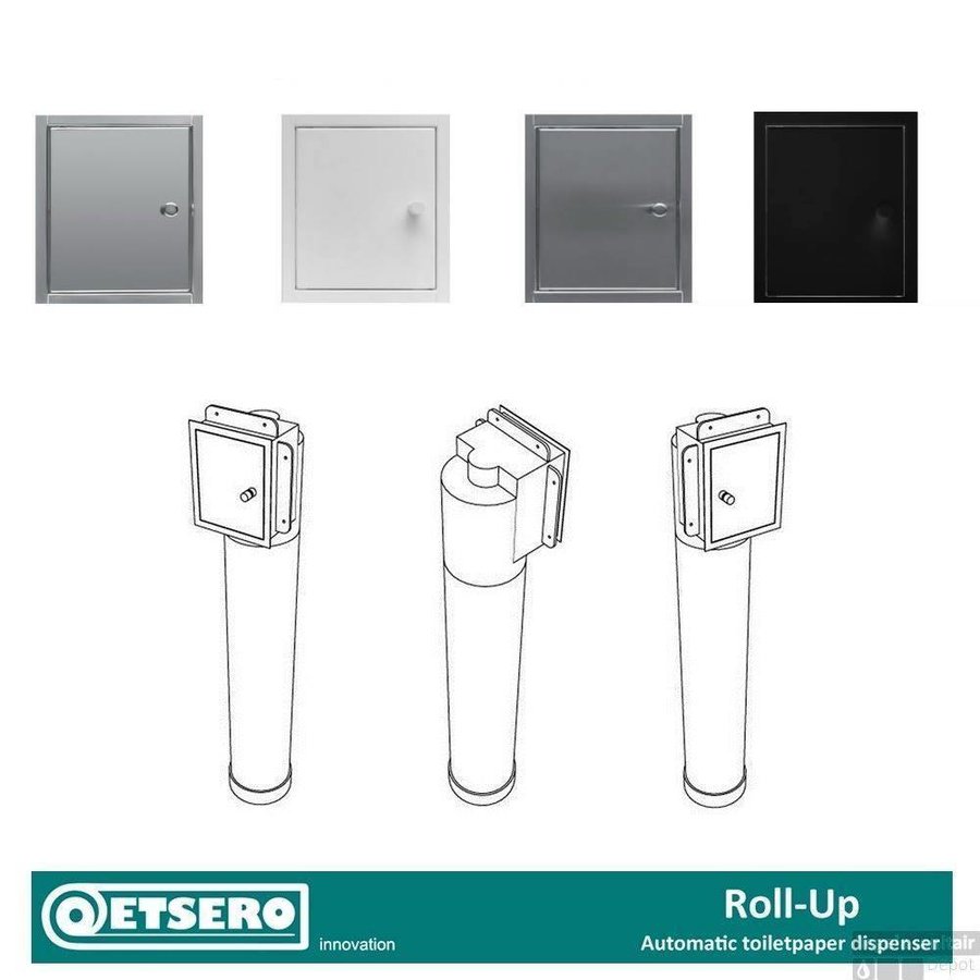 Inbouw Toiletrolhouder Etsero Roll Up (voor 6 rollen) MAT ZWART