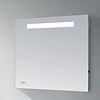 Sanitop Spiegel Sanitop met LED Verlichting en Geintegreerde Klok Aluminium Geborsteld (In 8 maten)