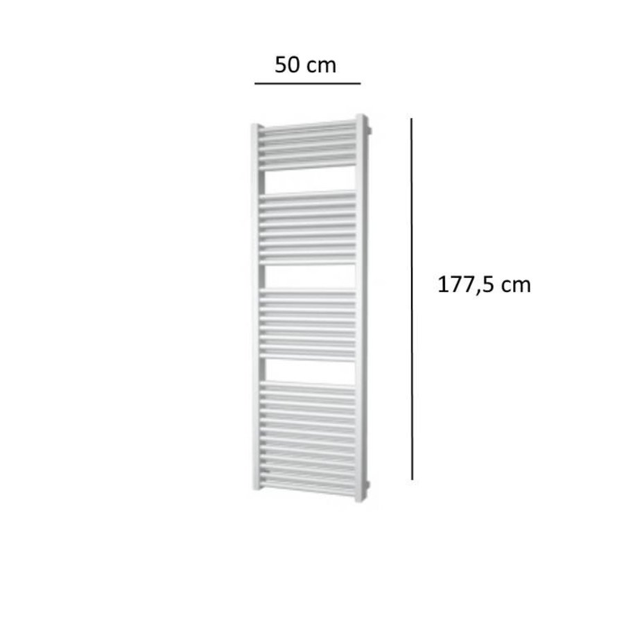 Designradiator Plieger Imola 1155 Watt Met Zijaansluiting 177x50 cm Wit