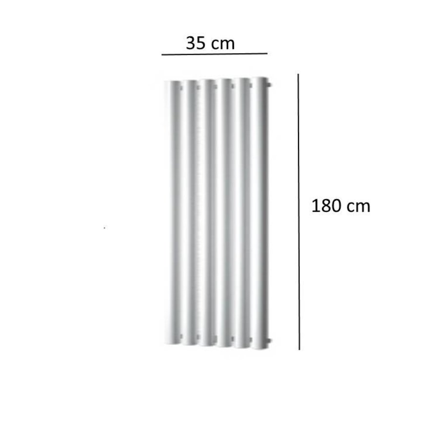 Designradiator Plieger Trento 814 Watt Middenaansluiting 180x35 cm Wit