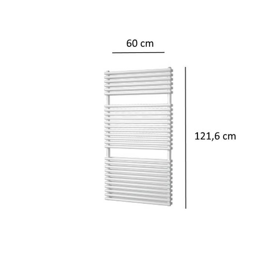 Designradiator Plieger Florian Dubbel 980 Watt Vier Aansluitpunten 121,6x60 cm Wit