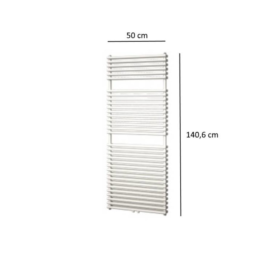 Designradiator Plieger Florian Dubbel 980 Watt Middenaansluiting 140,6x50 cm Wit