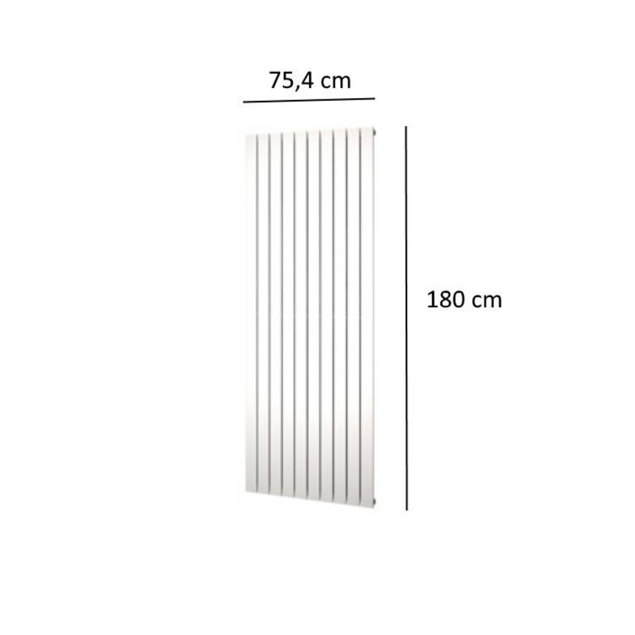 Designradiator Plieger Cavallino Retto Enkel 1506 Watt Middenaansluiting 180x75,4 cm Wit