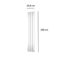 Designradiator Plieger Cavallino Retto Enkel 666 Watt Middenaansluiting 200x29,8 cm Wit