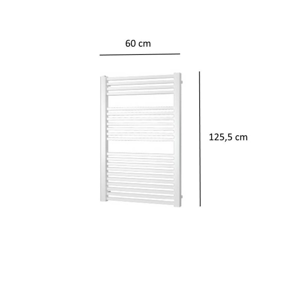 Designradiator Plieger Roma 675 Watt Zijaansluiting 125,5x60 cm Wit