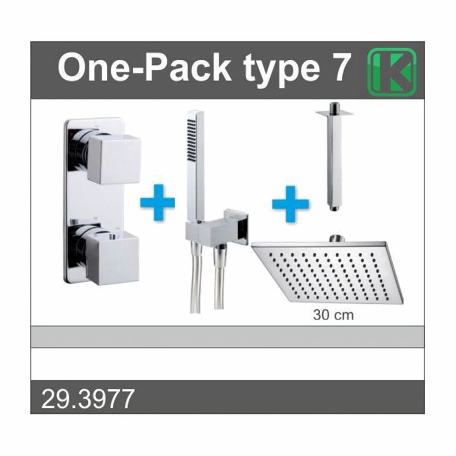 Wiesbaden one-pack inbouwthermostaatset vierk.type 7 (30cm)