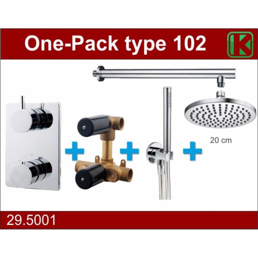 Wiesbaden one-pack inbouwthermostaatset rond type 102 (20cm)