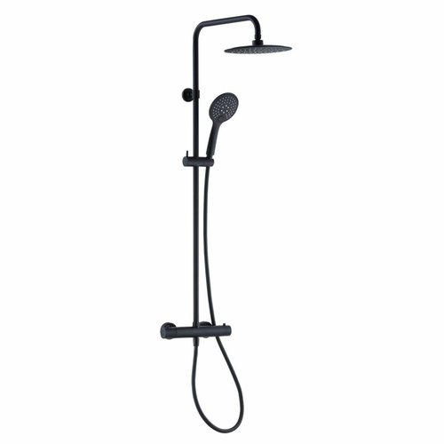 Regendoucheset Thermostatisch BWS Luxery Round 2.0 Mat Zwart  Regendoucheset Thermostatisch BWS Luxery Round 2.0 Mat Zwart