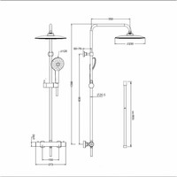 Regendoucheset Thermostatisch BWS Luxery Round 2.0 Mat Zwart