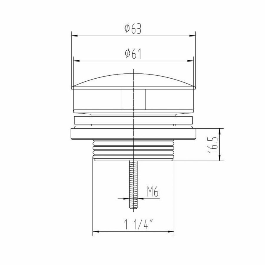 Fontein Afvoerplug Best Design White LOW 5/4 Mat Wit