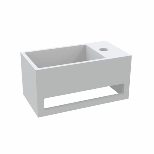 Fontein met Handdoekhouder Best Design Mona Solid Surface 33x18x16 cm (kraangat rechts) 