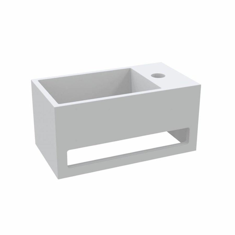 Fontein met Handdoekhouder Best Design Mona Solid Surface 33x18x16 cm (kraangat rechts)