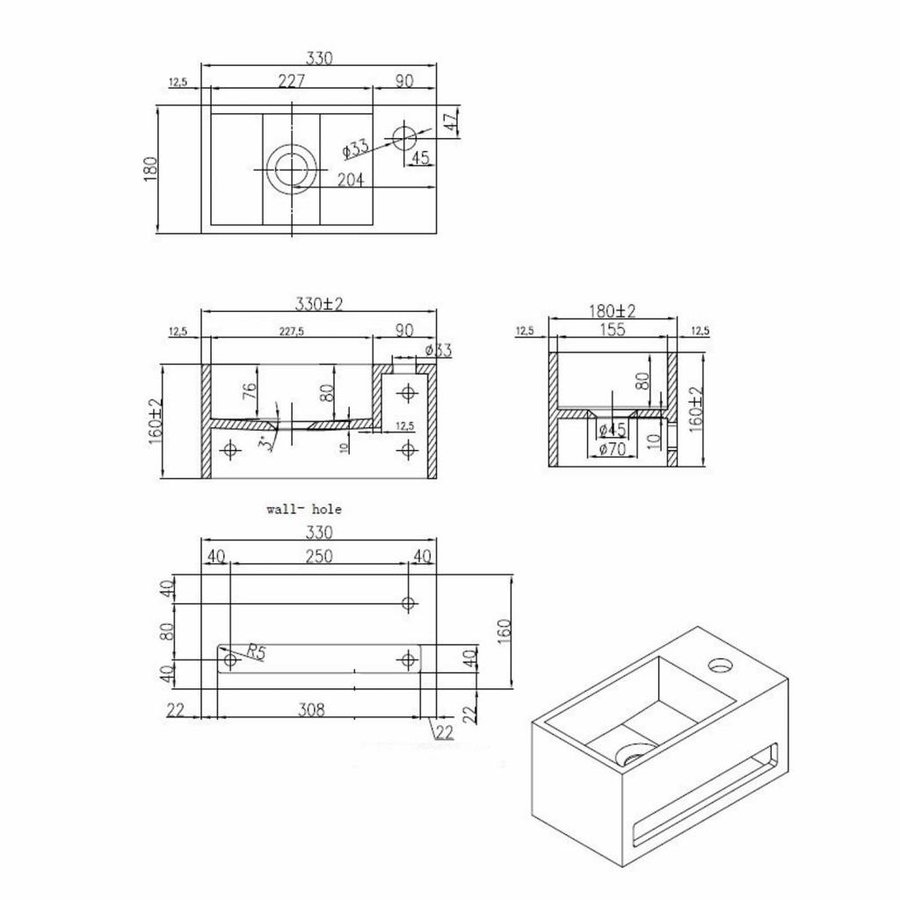 Fontein met Handdoekhouder Best Design Mona Solid Surface 33x18x16 cm (kraangat links)